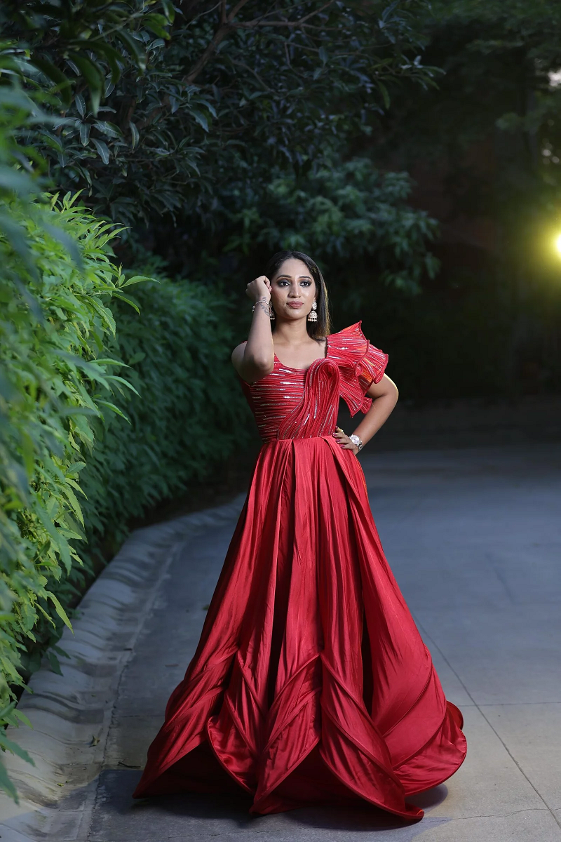 Satin wrap dress - Dark red - Ladies | H&M IN